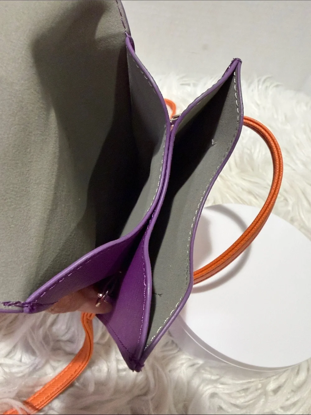HARPER Crossbody Bag/Phone Pouch in Purple and Orange- Lightweight Tassel